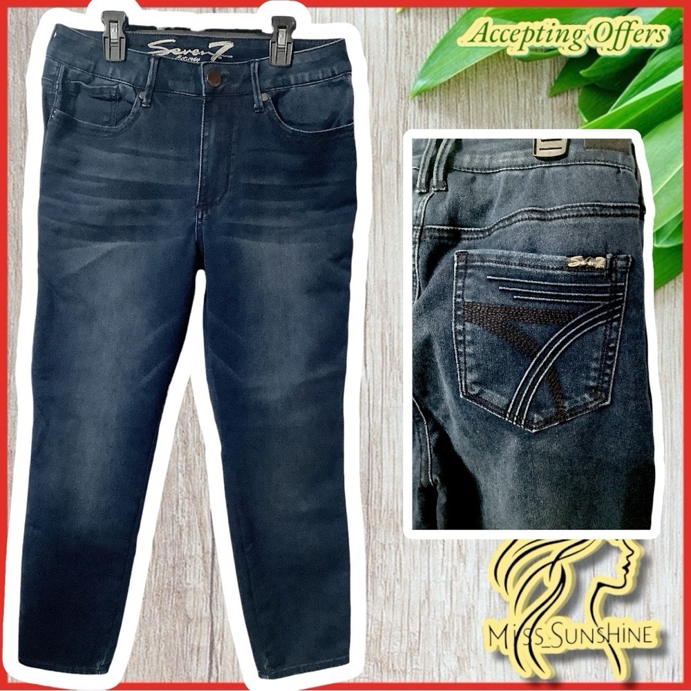 Seven7 - Sz 10 x 26” length - high rise ankle skinny jeans